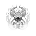 nine tailed fox  and   magicale space  tattoo design idea