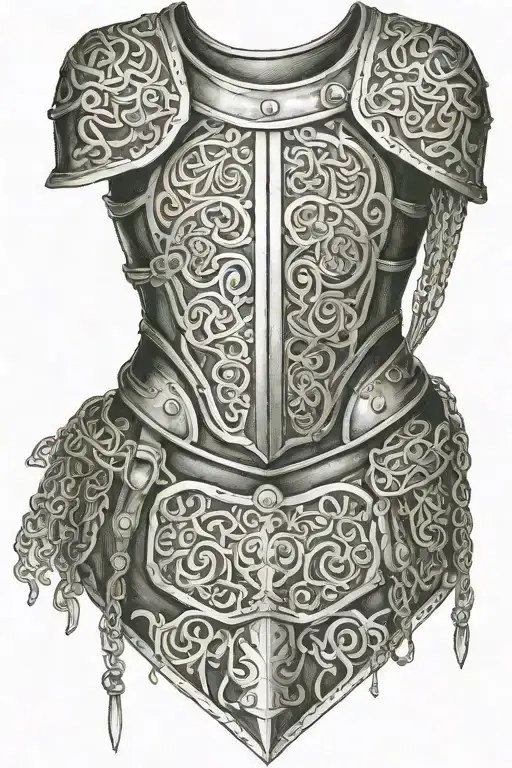 Irish armor including chain mail tattoo design idea