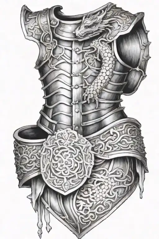 Irish armor with dragon tattoo design idea