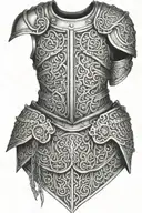 Irish armor including chain mail tattoo design idea