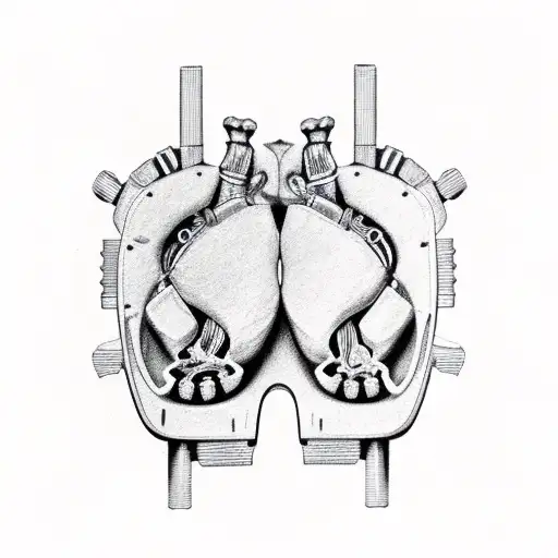 mechanical Foot with Bone shard Jammed in Cogs  tattoo design idea