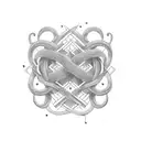 An intricate blackwork design featuring your daughters' names intertwined with elements that represent their individual interests tattoo design idea