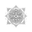 An intricate blackwork design featuring your daughters' names intertwined with elements that represent their individual interests tattoo design idea