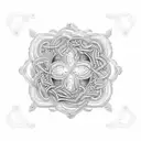 An intricate blackwork design featuring your daughters' names intertwined with elements that represent their individual interests tattoo design idea