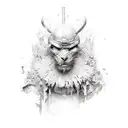 Show the defeated adversaries or obstacles being humbled or crushed underfoot. This imagery can be portrayed through sym tattoo design idea