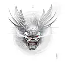 Show the defeated adversaries or obstacles being humbled or crushed underfoot. This imagery can be portrayed through sym tattoo design idea