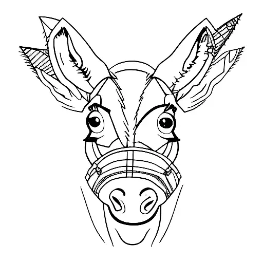 glitch donkey tattoo design idea