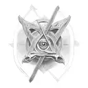 psalm 23-4 with three crosses and a eye tattoo design idea