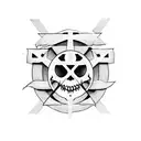 psalm 23-4 with three crosses and a eye tattoo design idea