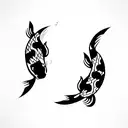 Koi Fish with Water tattoo design idea