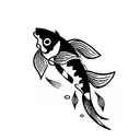 Koi Fish with Water tattoo design idea