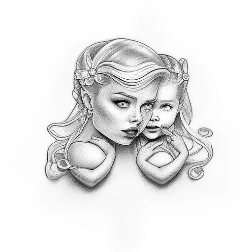 I have two new daughters, Scarlett and Aurora. i want a tattoo dedicated to them. tattoo design idea