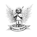 jimmy buffett angel tattoo design idea