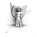 jimmy buffett angel tattoo design idea