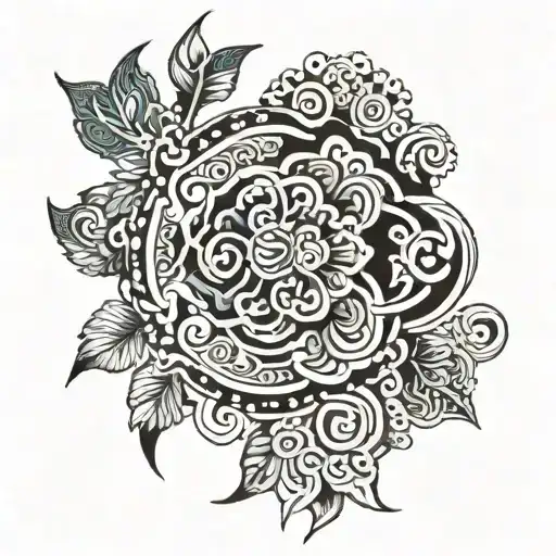 Hmong traditional patterns tattoo design idea