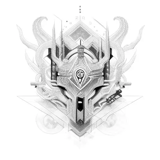 A sleek motorbike merging with intricate crypto symbols tattoo design idea