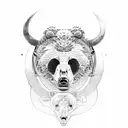 bear and bull fighting tattoo design idea