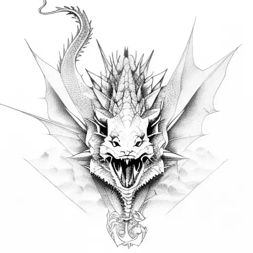 dragon and rabbit tattoo design idea