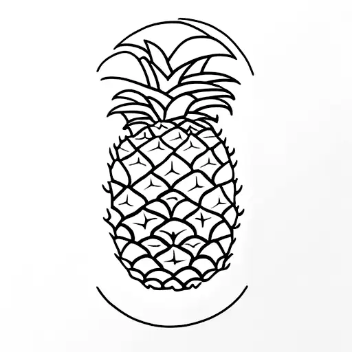 pineapple, many leafes  tattoo design idea
