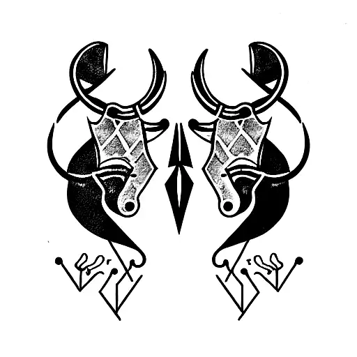 taurus and scorpio couple  tattoo design idea