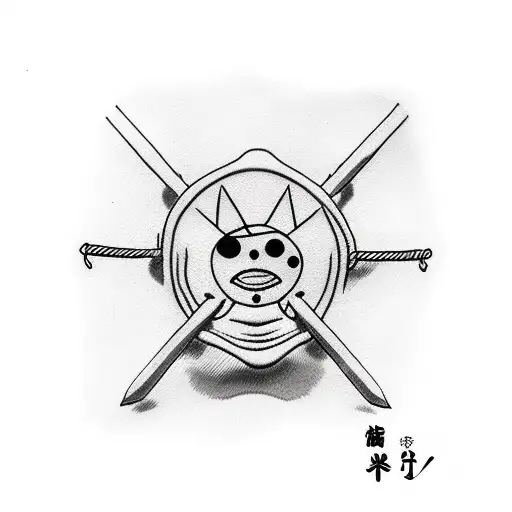 Luffy holding hat in want  tattoo design idea