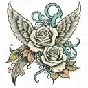 ruban cancer ange rose intertwined tattoo design idea