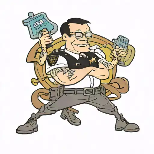 roger american dad cop uniform tattoo design idea