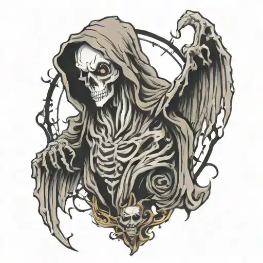 halloween ghost edgy tattoo design idea