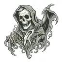 halloween ghost edgy tattoo design idea