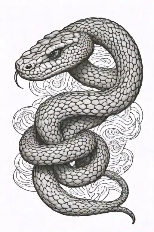 Snake that coils around the arm, going under the skin and coming out again tattoo design idea