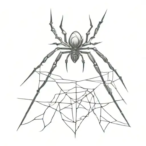 Spider crawling up a sword tattoo design idea