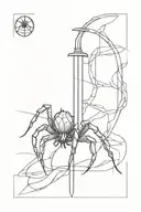 Spider crawling up a sword tattoo design idea