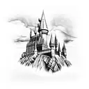 hogwarts castle tattoo design idea