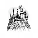 hogwarts castle tattoo design idea