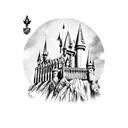 hogwarts castle tattoo design idea