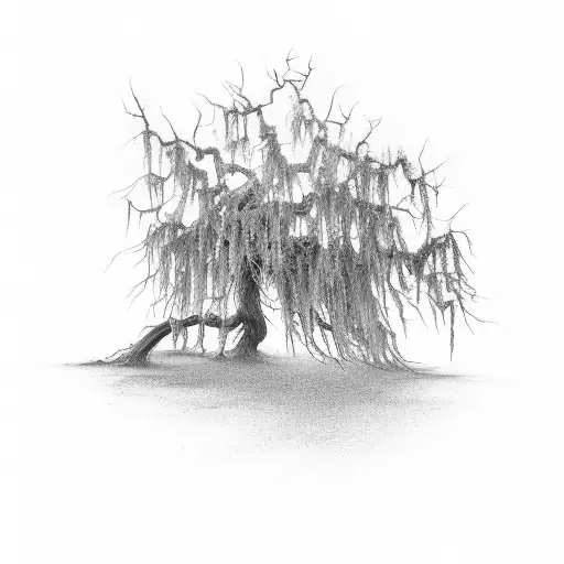 dead scary willow tree  tattoo design idea