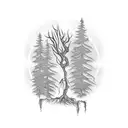 dead scary willow tree  tattoo design idea