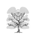 dead scary willow tree  tattoo design idea