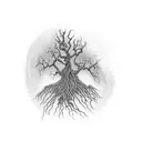 dead scary willow tree  tattoo design idea