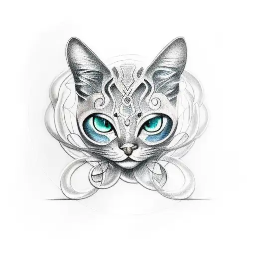 A hyper-realistic tattoo of a Shiny Mew with intricate details and shading tattoo design idea