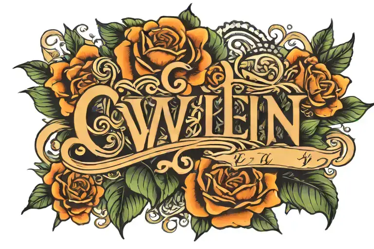 Evelyn name tattoo design idea