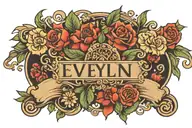 Evelyn name tattoo design idea