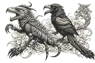 Scorpion, crow and wolf tattoo design idea