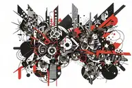 abstract in V tattoo design idea