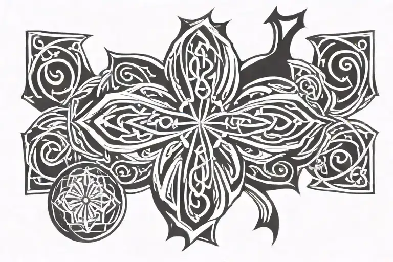 celtic cross with gothic and catholic inspiration  tattoo design idea