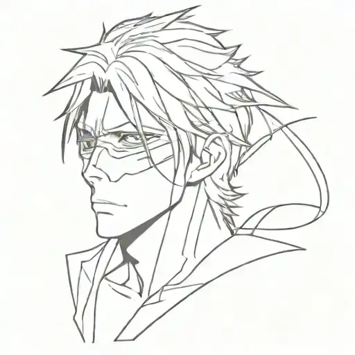 Design a tattoo featuring Sosuke Aizen from Bleach in a unique and artistic way tattoo design idea