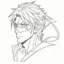 Design a tattoo featuring Sosuke Aizen from Bleach in a unique and artistic way tattoo design idea