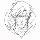 Design a tattoo featuring Sosuke Aizen from Bleach in a unique and artistic way tattoo design idea