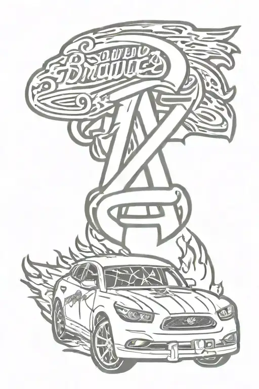 atlanta braves logo fire cars tattoo design idea