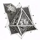 icosahedron with the triforce fine lines tattoo design idea